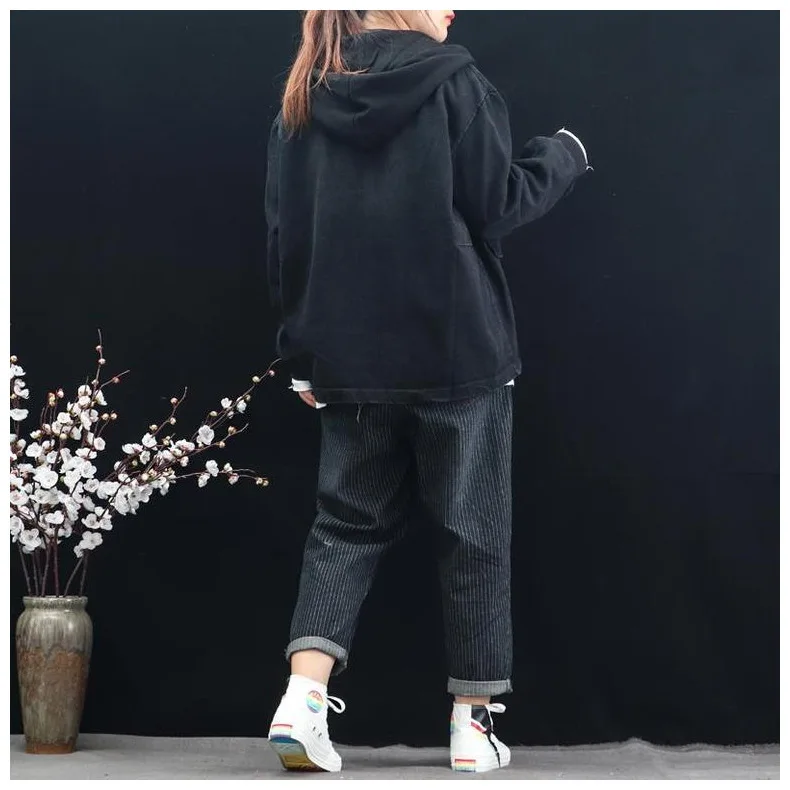 Max LuLu новые корейские модные стильные женские осенние уличные женские куртки с капюшоном винтажные джинсовые пальто одежда в стиле панк большие размеры