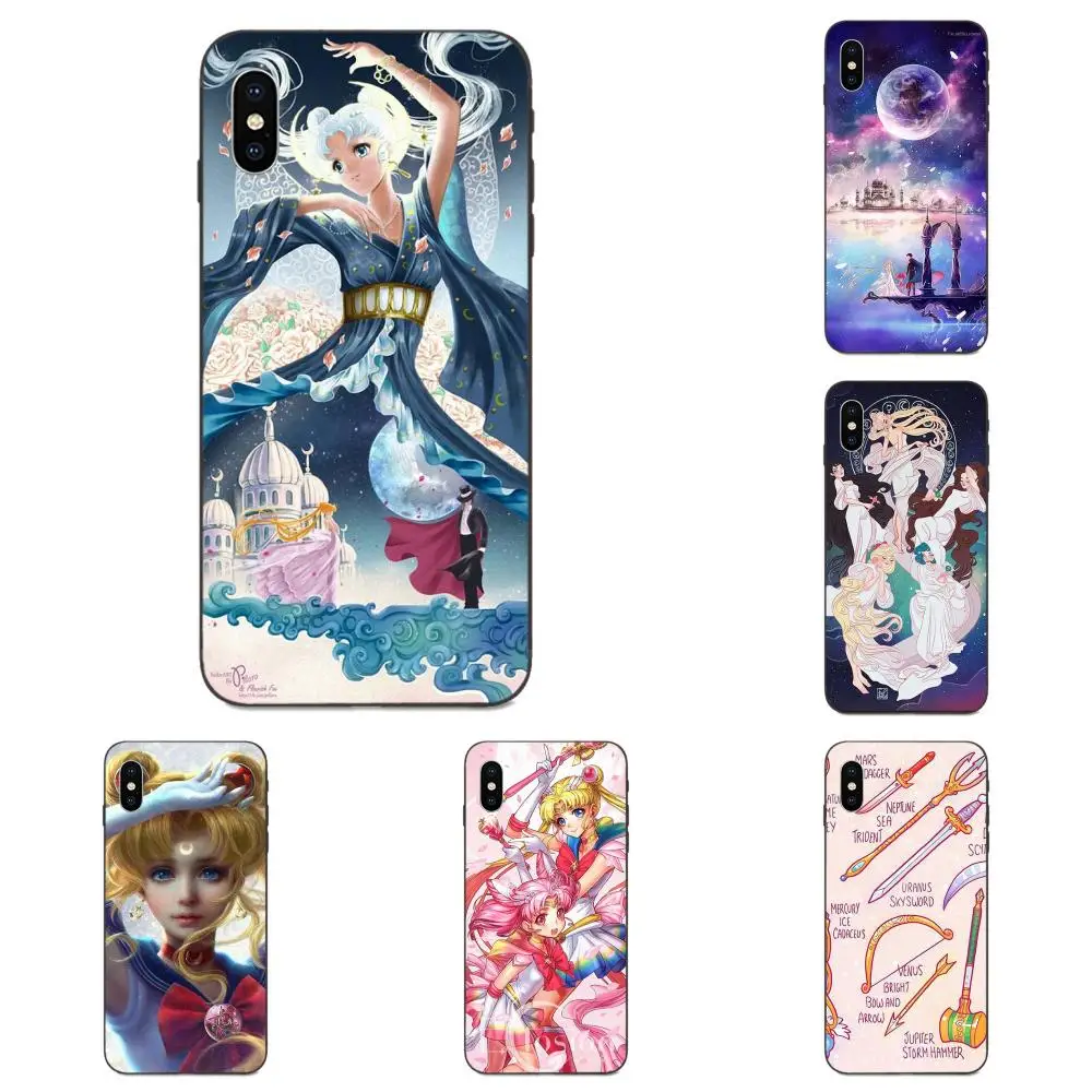 Чехол Sailor Moon для Xiaomi Redmi Mi Note 2 3S 8 9 Lite SE Pro черный мягкий силиконовый чехол из ТПУ |