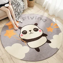 Cilected мультяшный круглый напечатанный плюшевый ковер коврик для гостиной спальни нескользящий коврик прикроватный мягкий ковер детский коврик для ползания