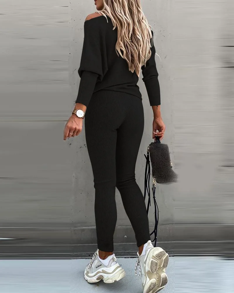 Tracksuit 2 Piece Set Autumn Winter Pullover Top Long Pants Sports Suit Female Sweatshirt Sportswear Suit For Woman