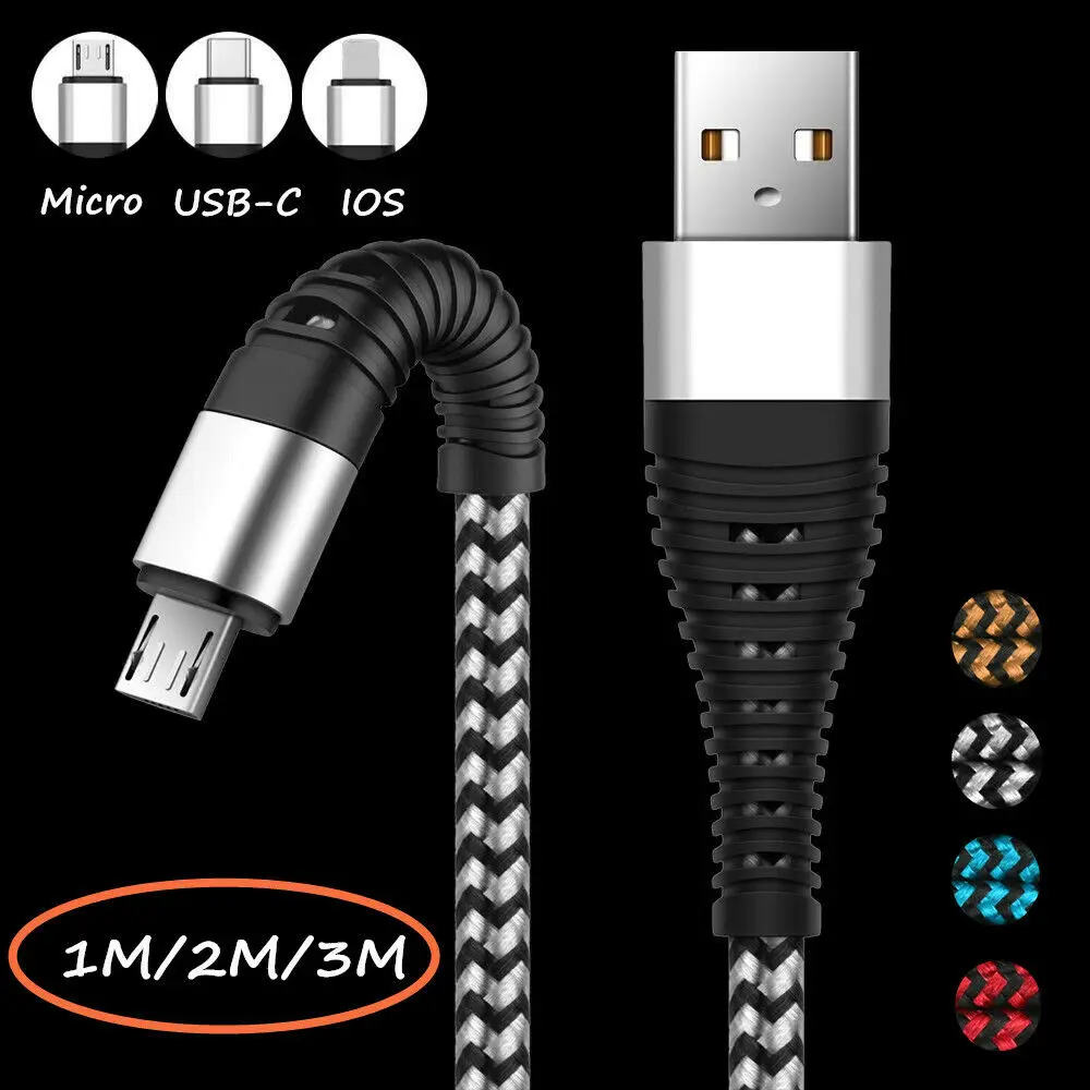 

Micro USB Type C IOS Adapter Charger Data Cable For Samsung iPhone 6 7 8 XS Apple Android HUAWEI