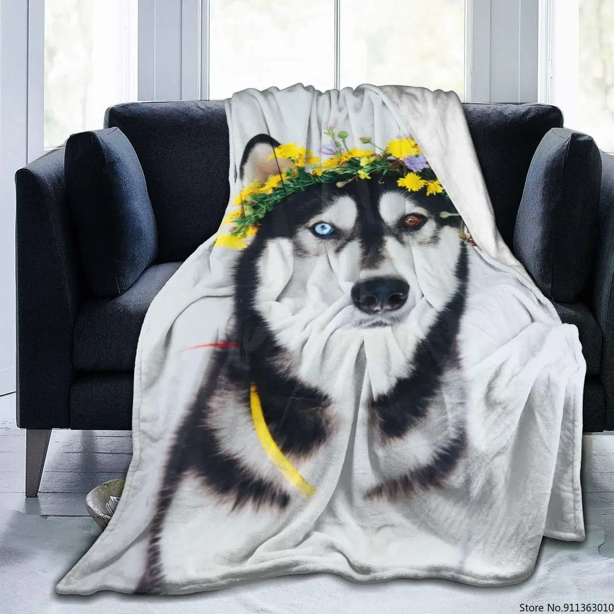 Фланелевое Флисовое одеяло Husky Dog для гостиной/спальни/дивана 50 х60 дюймов теплое