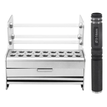 

0-14mm Hole Saw Opener Expanding Reamer Drill Tool with Eyeglasses Tool Stand Glasses Plier Screwdriver Rack Tool Holder