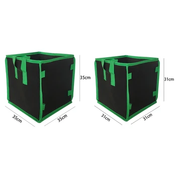 

5 Pack Square Grow Bags with Heavy Duty Handle Planting Pots for Indoor and Outdoor Garden