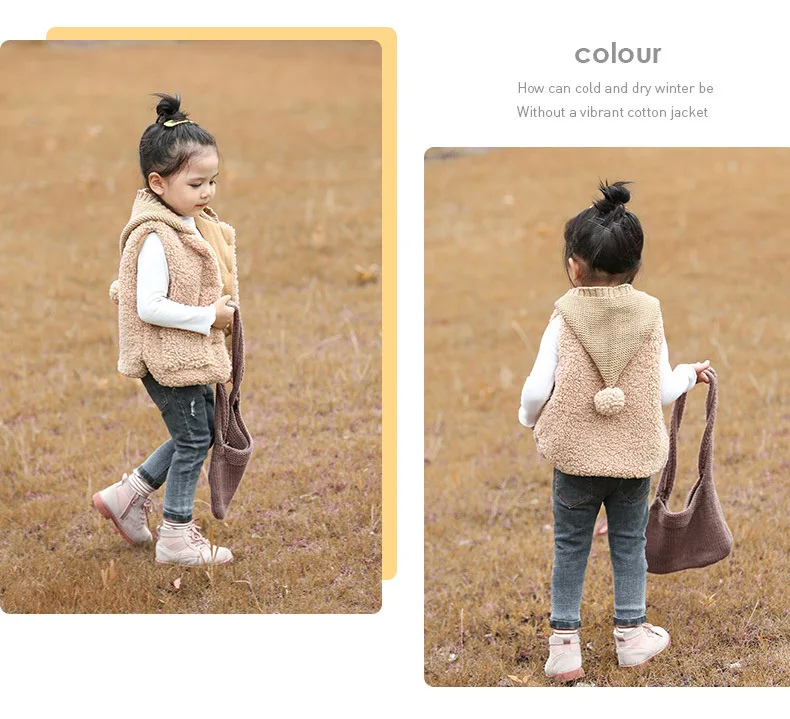 WEPBEL Baby Girls& Boys Winter Vests Hooded Toddler Fleece Vest Autumn Outerwear Clothes Children Warm Vests For Girls 2-6 Year