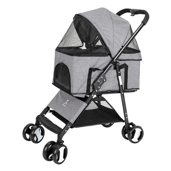 

H1 Pet Stroller Teddy Puppy Out Trolleys Small Cat Foldable Lightweight Dog Supplies Bags for s