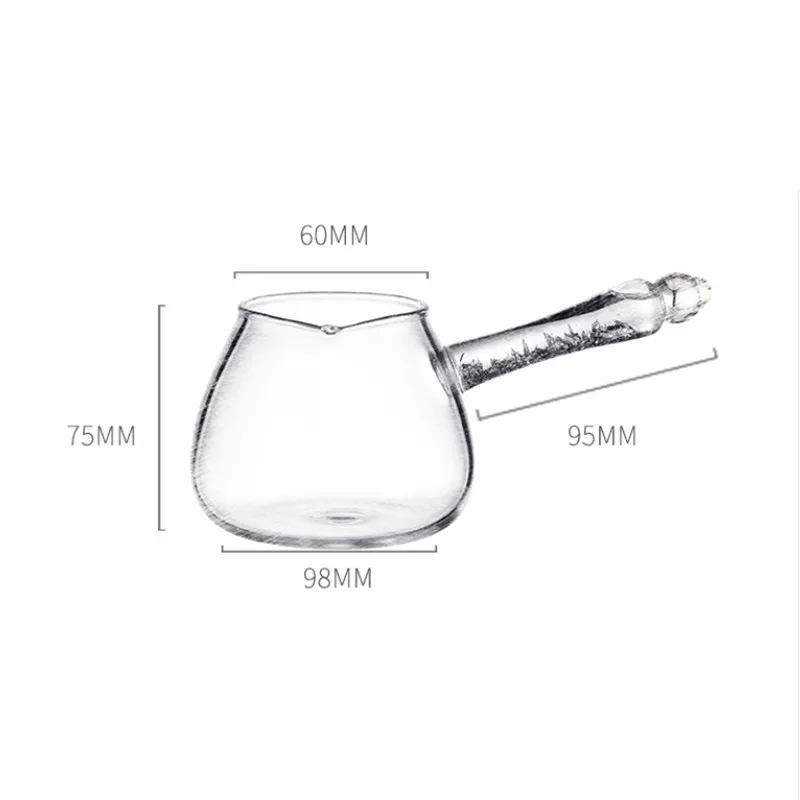 Creative Hammer Pattern Heat Resistant Glass Gold Side Handle Fair Cup Kung Fu Drinkware Transparent Tea Dispenser Office Kettle