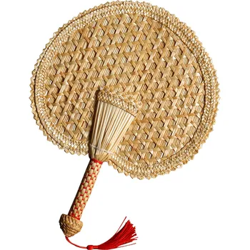 

Wheat Straw Fan Hand-Woven Cattail Leaf Banana Circular Woven Summer Children Portable Classical Chinese Style
