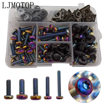 

Motorcycle Universal CNC Aluminum Full Fairing Bolt Kits Bodywork Screws Fit for Yamaha VMAX Tenere 700 YZF R120 WR250F YZF R1