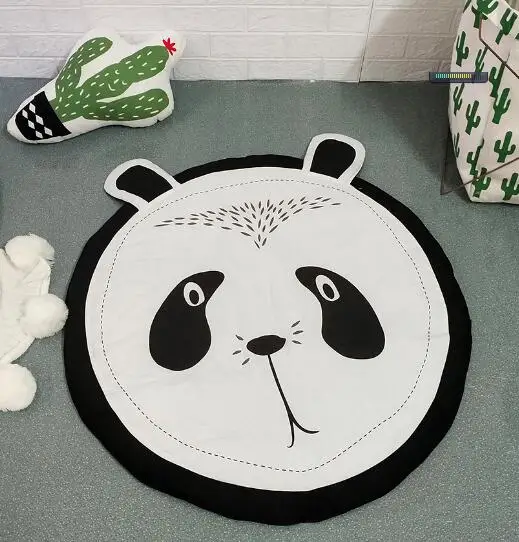 panda Узор, детские коврики для игр, детский коврик для ползания, напольный коврик, детское постельное белье, одеяло с кроликом, хлопковый игровой коврик, украшение детской комнаты - Цвет: panda