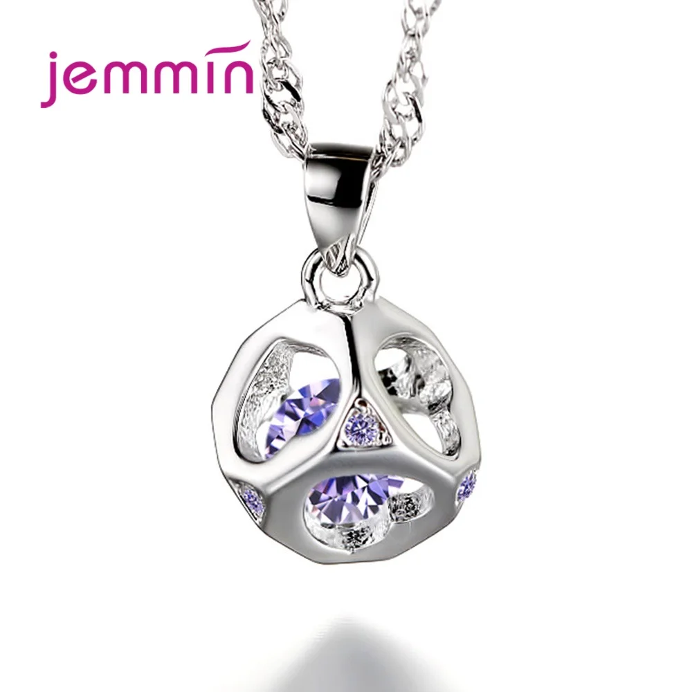 

Изящное ювелирное изделие из серебра 925 пробы, популярный кулон в виде кубика счастья с цепочкой для влюбленных, подарок на день рождения, Рождество, воротник, белый, фиолетовый
