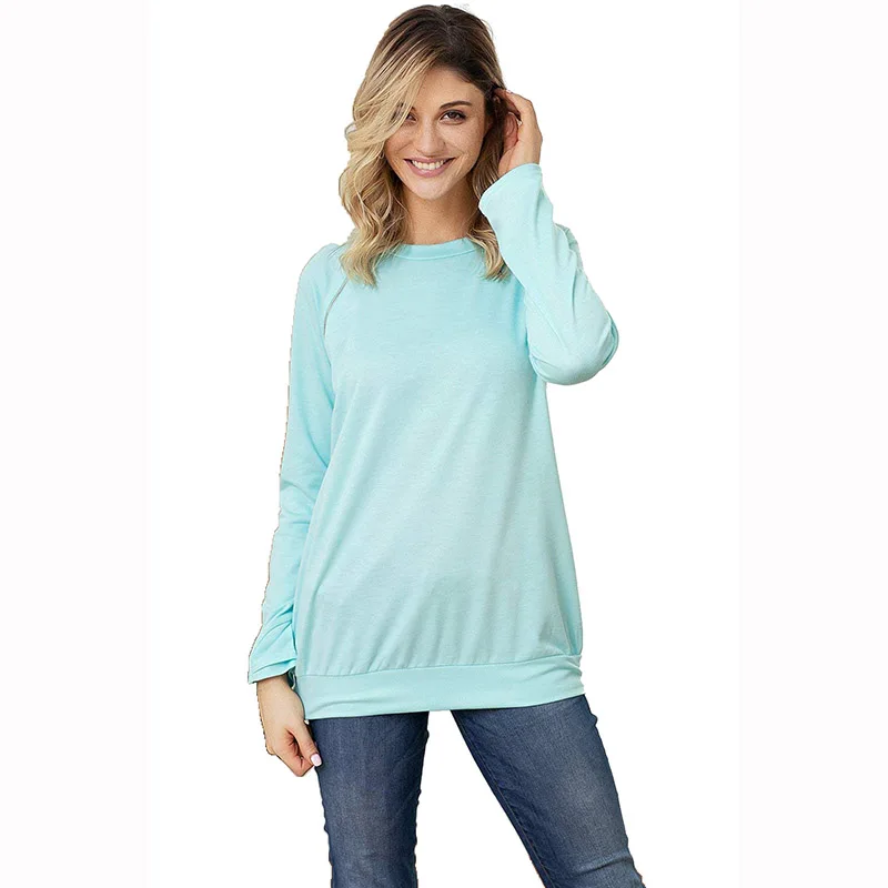 Autumn Womens T-shirts Zipper Girl Fashion O-neck Casual Tops Shirt Ladies Loose T-shirt Female Blusas Tee Top Maternity Shirts