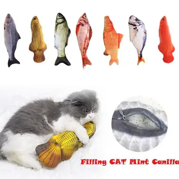 

7 Style 3D Artificial Cat Catnip Toys Fish Plush Dog Pillow Pet Cat Dog Chew Scratch Pillow Toys Sleeping Cushion 1pcs