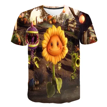 

3D Kids Plants vs Zombies Children T-Shirt GW Garden Warfare Printed Design Tops Boys/Girls Game Casual Cosplay costume T Shirt
