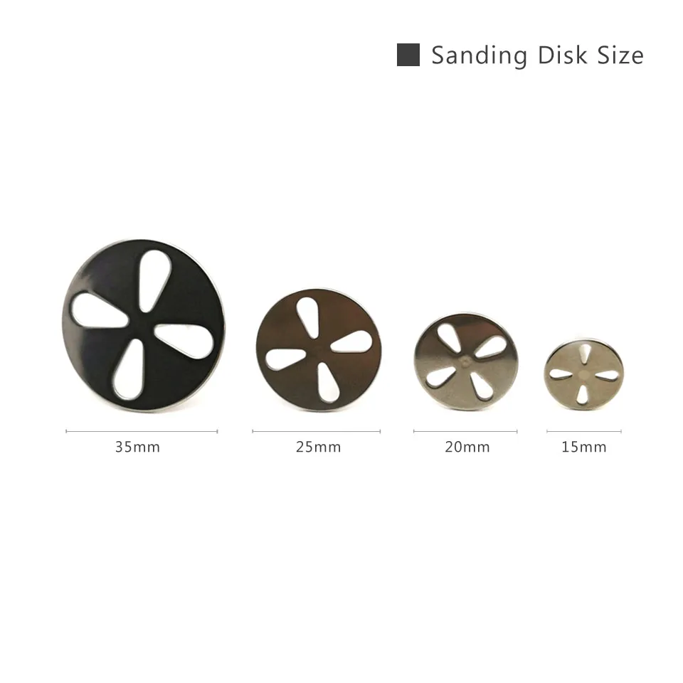 Stainless Steel Sanding Paper Disc 3/32" Round Metal Disk Nail Drill Bits Accessories 15mm 20mm 25mm 35mm
