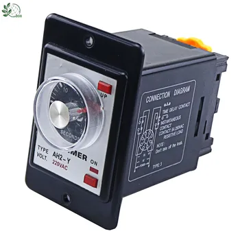 

Power on delay timer time relay 0-60 minutes panel installation with socket base AH2-Y AC 220V