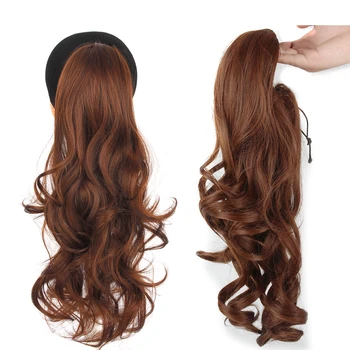 

Wave Ponytail Synthtic Hair Extension Natural Color Wavy Drawstring Ponytail Soft Hair Bun Chignon Clip in Hair Tail For Women