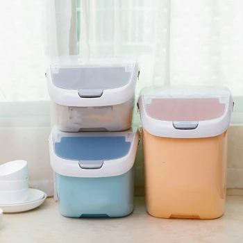 

Rice Storage Box Sealed Moisture-Proof Large Capacity Grain Flour Container Kitchen Rice Storage Bin Flip Cover Food Containers