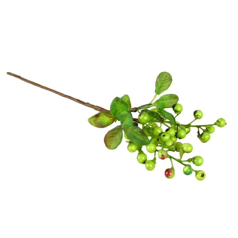 

6Pcs Wedding Decoration Artificial Berries Simulation Flowers Fruits Home Decoration Artificial Plants (green)