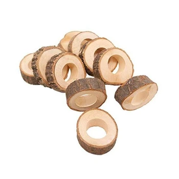 

10 Pcs Handcrafted Rustic Wooden Napkin Rings for Table Dinner Decoration,Family Dinners, Weddings, Outdoor Parties or Everyday
