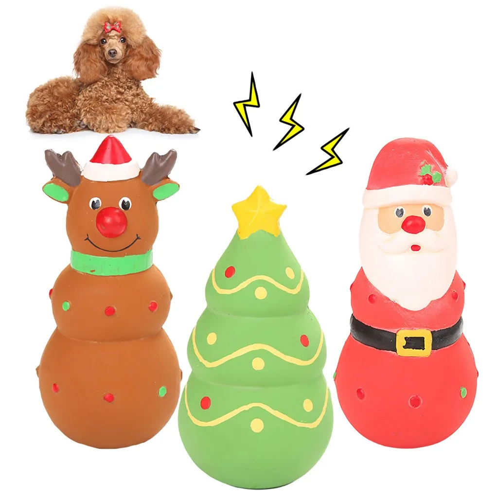Рождество Санта Клаус дерево плюшевые игрушки для собак жевательные Squeaker для собак милые кусающие веревки звуковые Игрушки для маленьких товары для животных, собак