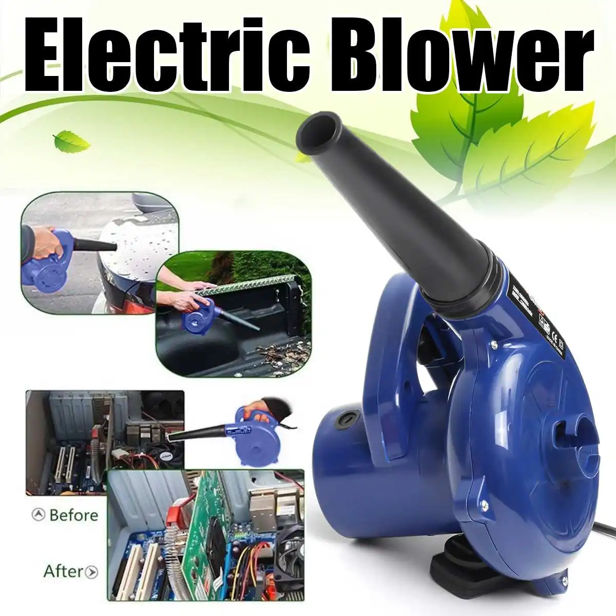 

600W 220V Electric Handheld Blower Computer Dust Collector Fan Blowing Dust Vacuum Cleaner Family Garden Office Applicable