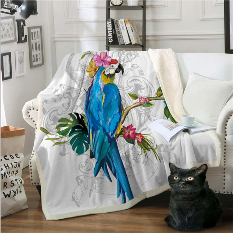 

Christmas Decorations for Home Printed Bird Cartoon Blanket Sofa Blanket One Piece Blanket Waterproof Anti-Pilling Wearable