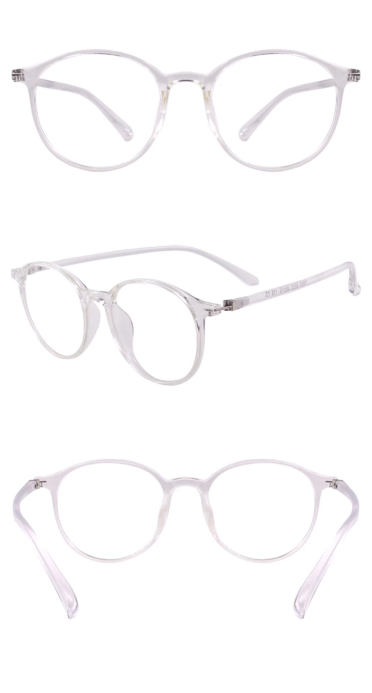 Мужские и женские прозрачные очки, легкие винтажные круглые цельные оправы TR90, оправы для очков по рецепту, прогрессивные монофокальные линзы