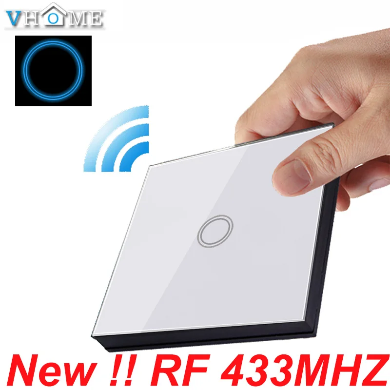  Vhome 86 Wall Panel Wireless Remote Transmitter 1 2 3 Channel Sticky RF TX Smart touch For Home Liv - 4000055052173