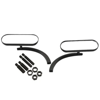 

1 Pair Black Mini Oval Rear View Mirrors for Touring Dyna Sportster Cruiser