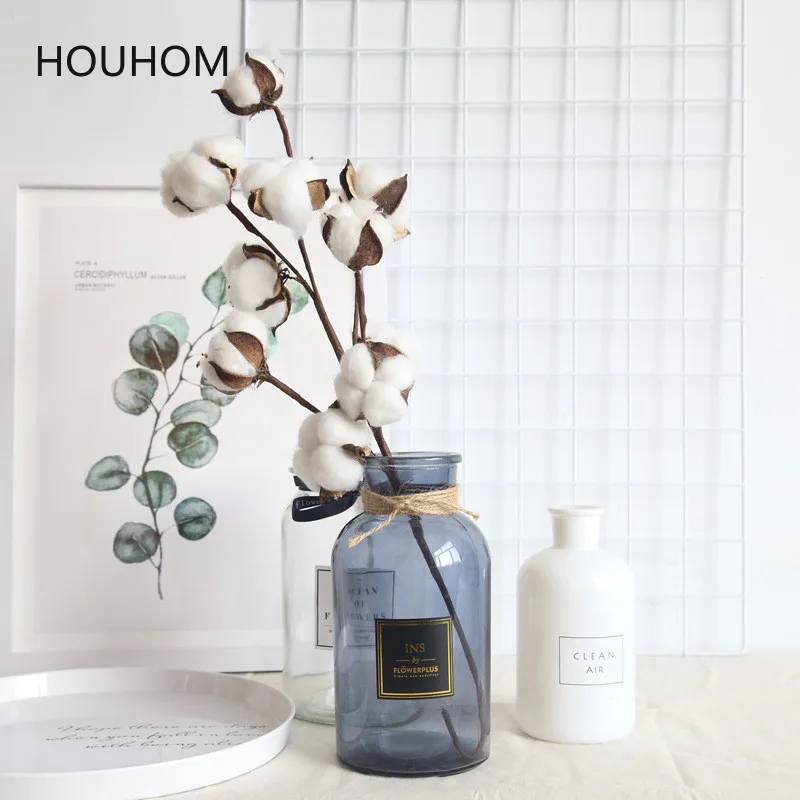 Натуральные сухие хлопковые цветы искусственные растения цветочные ветки для