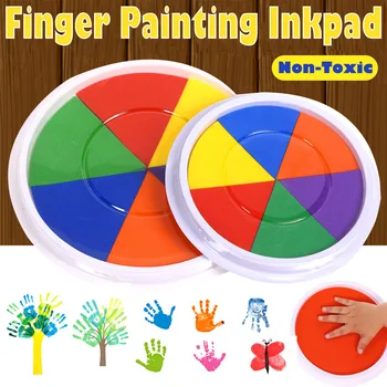 

6 Colors Ink Pad Stamp Toy Kids Montessori DIY Finger Painting Craft Cardmaking For Drawing baby toys 0-1 Year Draw Paint Inkpad