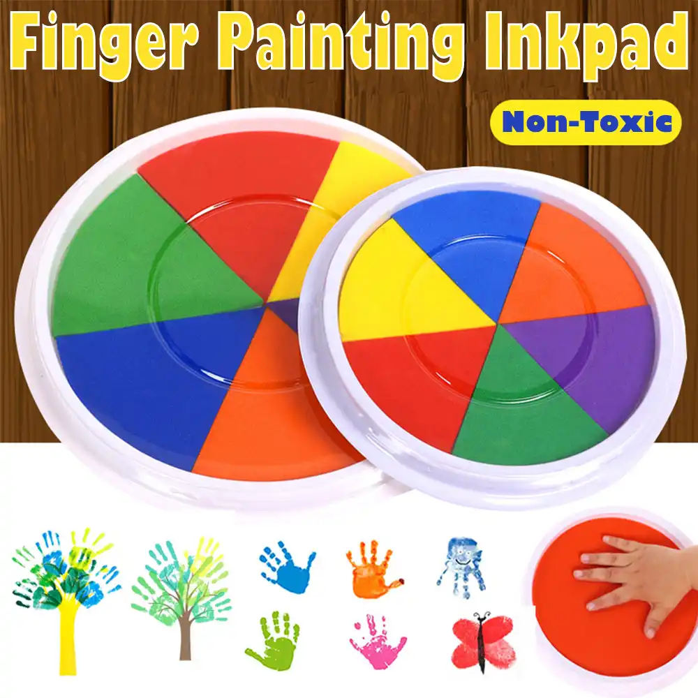 6 Colors Ink Pad Stamp Toy Kids Montessori Diy Finger Painting Craft Cardmaking For Drawing Baby Toys 0 1 Year Draw Paint Inkpad Aliexpress