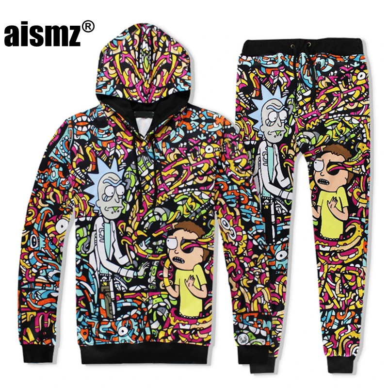 Aismz осень-зима, повседневный мужской спортивный костюм, набор, животные, 3D принт, толстовка с капюшоном+ штаны, 2 вещи в комплекте, Moletom Masculino, мужской костюм - Цвет: 07
