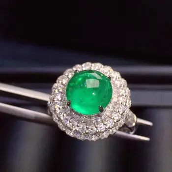 

H622 Emerald Ring 2.46ct Pure 18 K Gold Colombia origin Natural Green Emerald Gemstone Diamond Female Rings for women Fine Ring