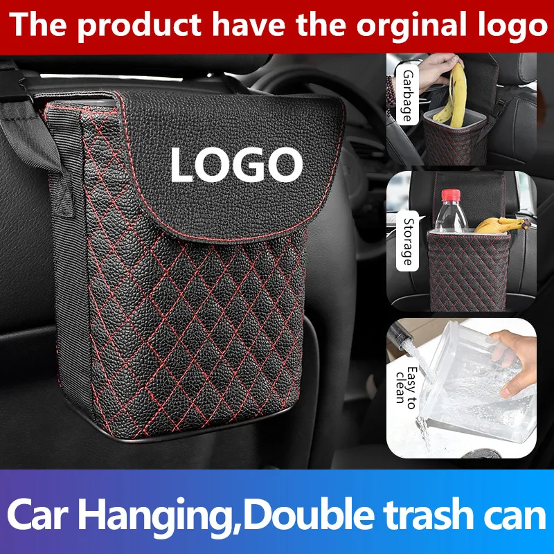 

1pcs Leather Car Trash Bin Auto Organizer Storage Box Car Trash Can Rubbish Gargage Holder Automobile Storage FOR Daewoo