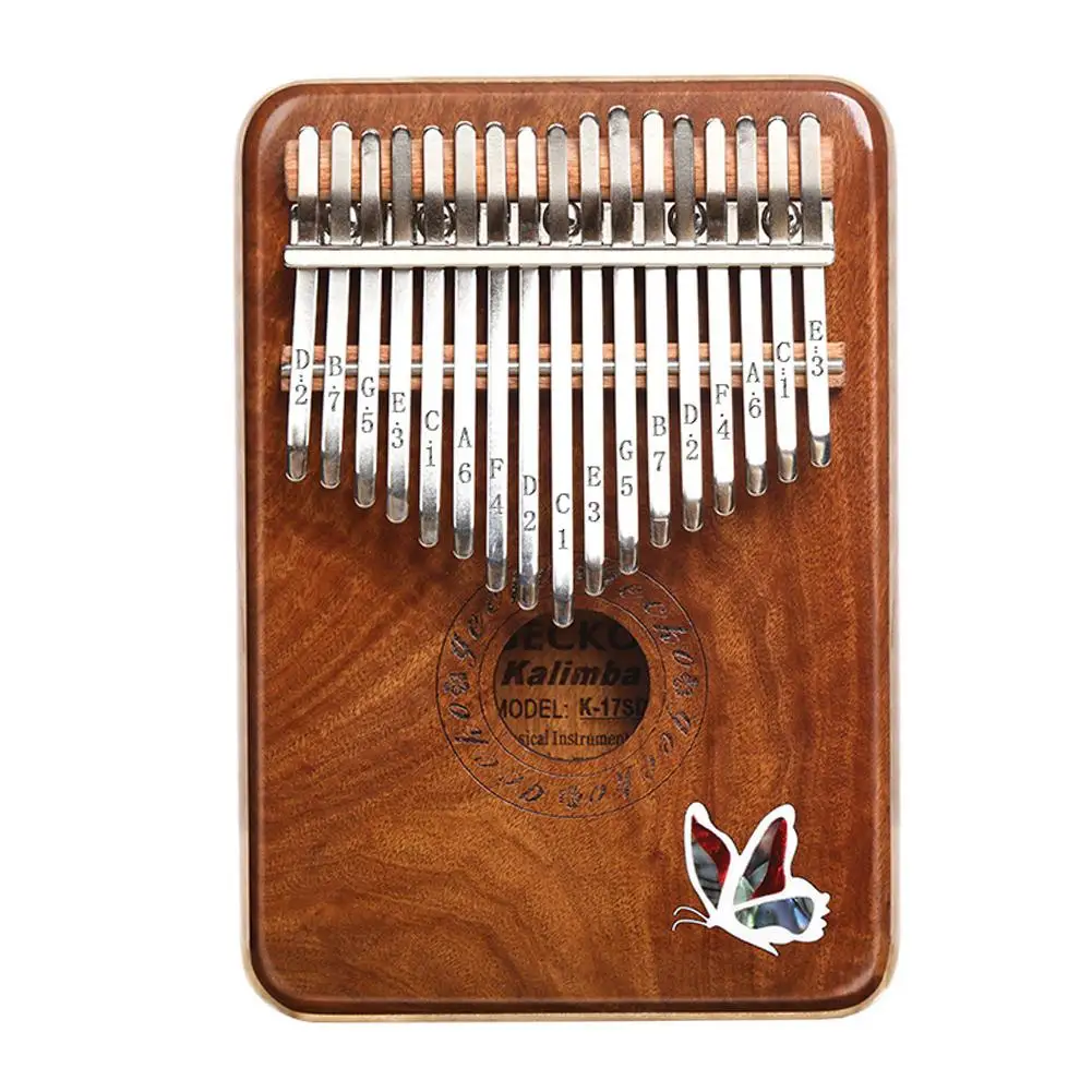 17 Key Wooden Kalimba Thumb Piano Finger Mahogany Keyboard Music Instrument Gift 