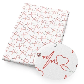 

David accessories 50*140cm Heart Valentine Cotton Lycra Fabric Tissue Kids Bedding textile for Sewing Cloth Quilting,c12850