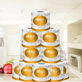 

10 Rolls Toilet Paper Bulk Bath Tissue Bathroom White Soft 3 Ply Toilet Roll Applicable To Places: Home, Hotel, KTV, Restaurant,