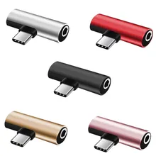 1pc 2in1 USB Type C To 3.5mm Jack Audio Splitter Earphone Charging Adapter USB-C To 3.5 AUX Audio for Mobile Phone