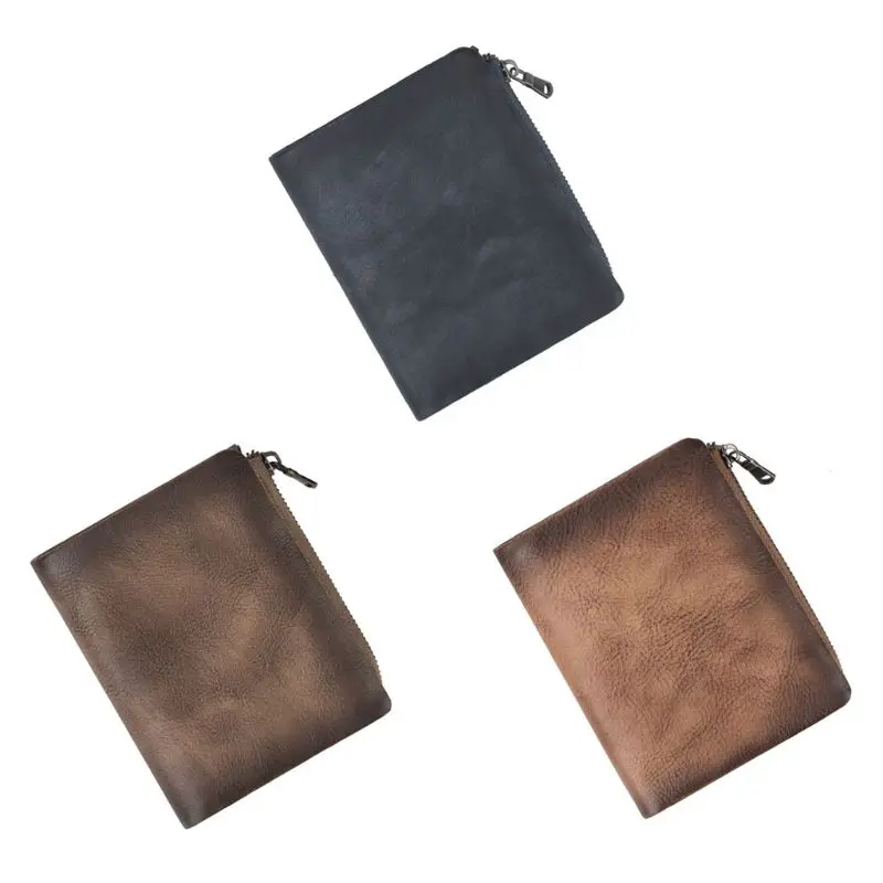 

Men Leather Short Vintage Wallet ID Credit Card Holder Bifold Pocket Change Coin Casual Purse