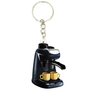 

Coffee Machine Acrylic Keyring Luxury Stainless Steel Keychain Men Key Chain Ring Gifts for Women Keyring Wallet Chain Bag Charm