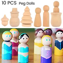 10 шт твердой древесины людей Различных Размеров Натурального незавершенного рампы подготовки краски или окрашенные деревянные Семейные деревянные колышки для кукол