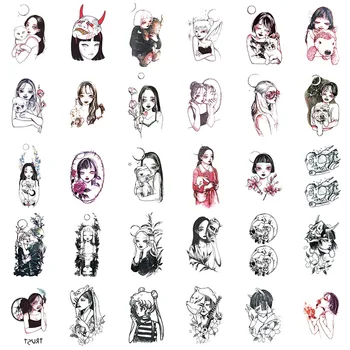 

30pcs/set Fake Tattoo Sticker Vintage Old School Sailor Moon Temporary Tattoo for Woman Body Art Hands Wrist Tatuajes Temporales