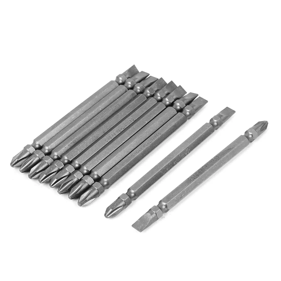 Uxcell 100 мм Длинный Mangetic два способа шлицевая отвертка Philips bits серый 10 шт