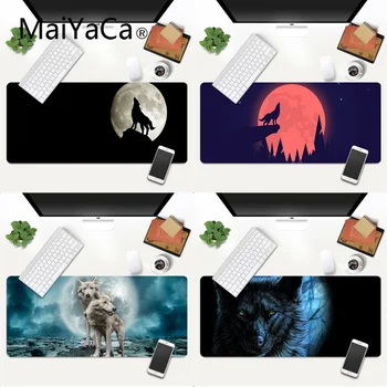 

Full moon wolf Lock Edge Speed Control Laptop Keyboard Mat Gaming Mouse Pad Large Deak Mat 700x300mm for overwatch/cs go