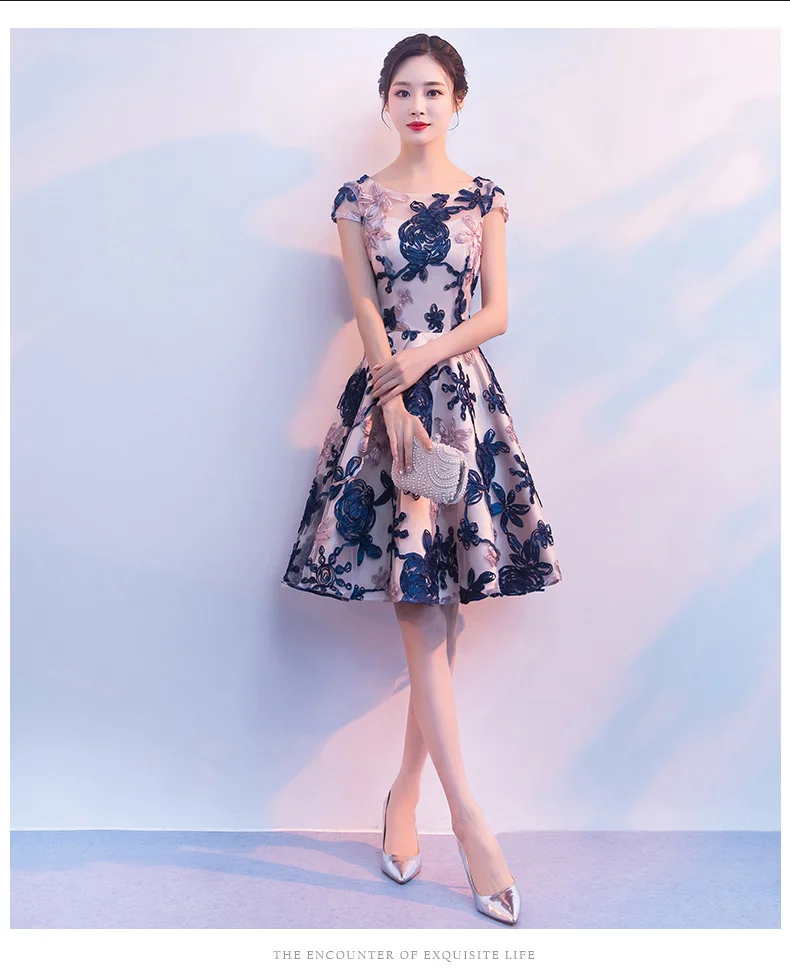 wei yin AE0419 Colorful Short Prom Dresses 2020 New Sexy Prom Dress Custom Made Tulle Lace Knee-Length Prom Party Gowns