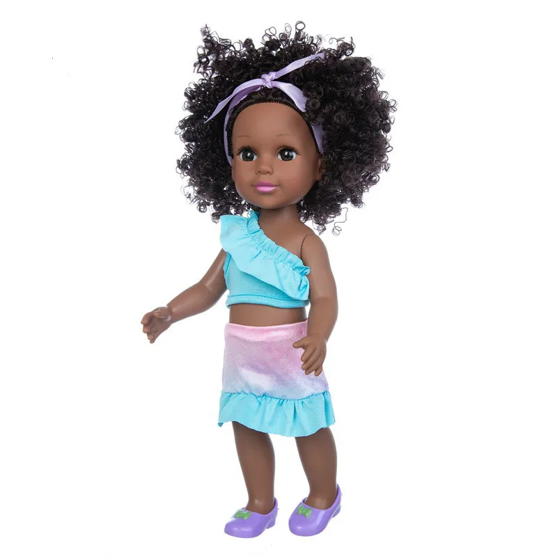 New Fashion Cute Curly Black Doll 14 Inch Simulation African Doll Children's Toy Rebirth Doll Birthday Gift Toy Toys for Girls