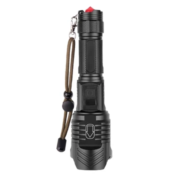 

New Sale LED Flashlight XHP90 Powerful Flashlight XHP70 26650 Zoomable Lantern Smart Chip Waterproof Bottom Outdoor Safety Hamme
