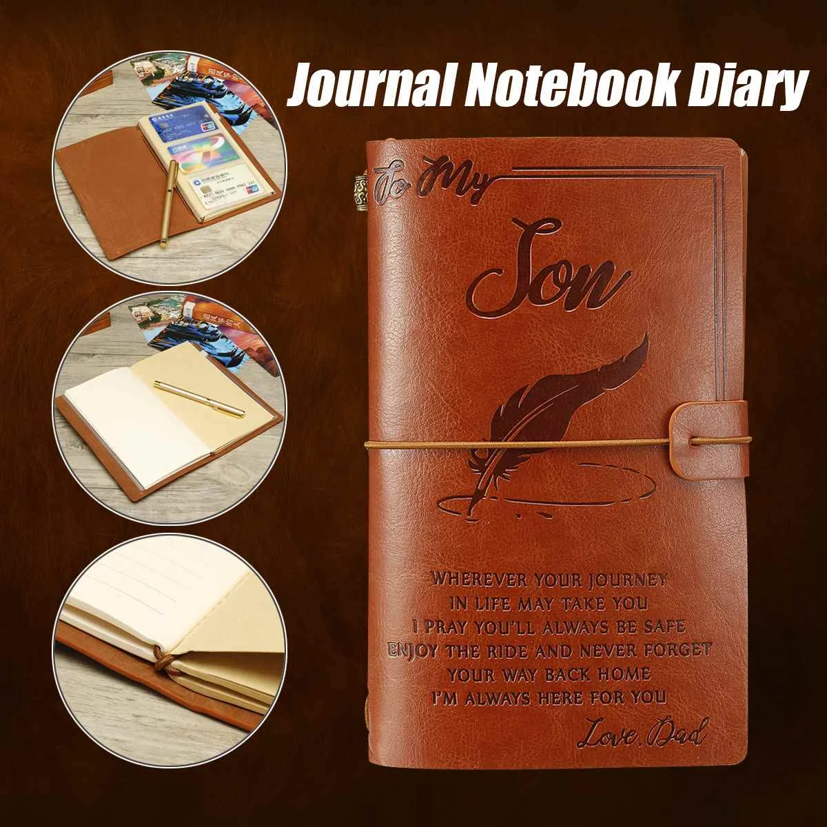

Engraved Leather Journal Notebook Diary To My Jon Face Challenges Love Dad Engraved Notebook Diary